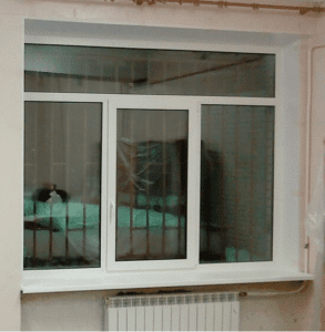 Трехстворчатое противопожарное окно с фрамугой / серия FRM1067